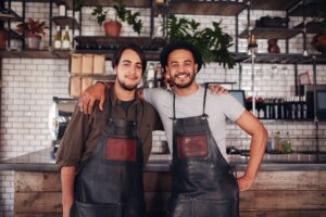 Successful local coffee shop owners