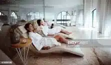 People relaxing at a health spa resort.