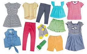 An Assortment of childrens fashion.