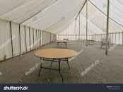 Marquue with a table inside.