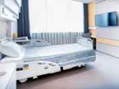 Bed in a private clinic.