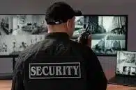 A security guard in a shopping centre.