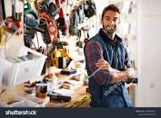 Tradesman with all his working tools he need to do his tradesman job.