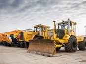 Construction equipment for hire.