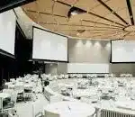 Inside a corporate event.