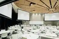 Getting ready for a corporate event.
