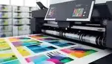Paper being printed out from a colour printer