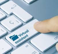 A persons finger pressing a virtual assistant button.