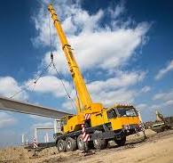 A Crane lifting bridges to put in to place