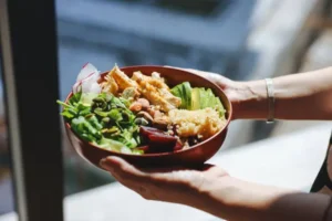 A bowlof healthy nutrition food.
