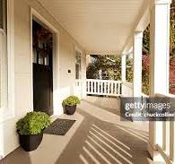 A newly built veranda at the front of the house.