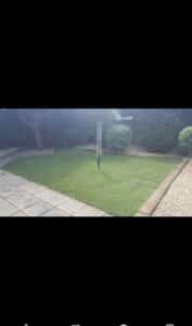 Newly laid lawn and path.